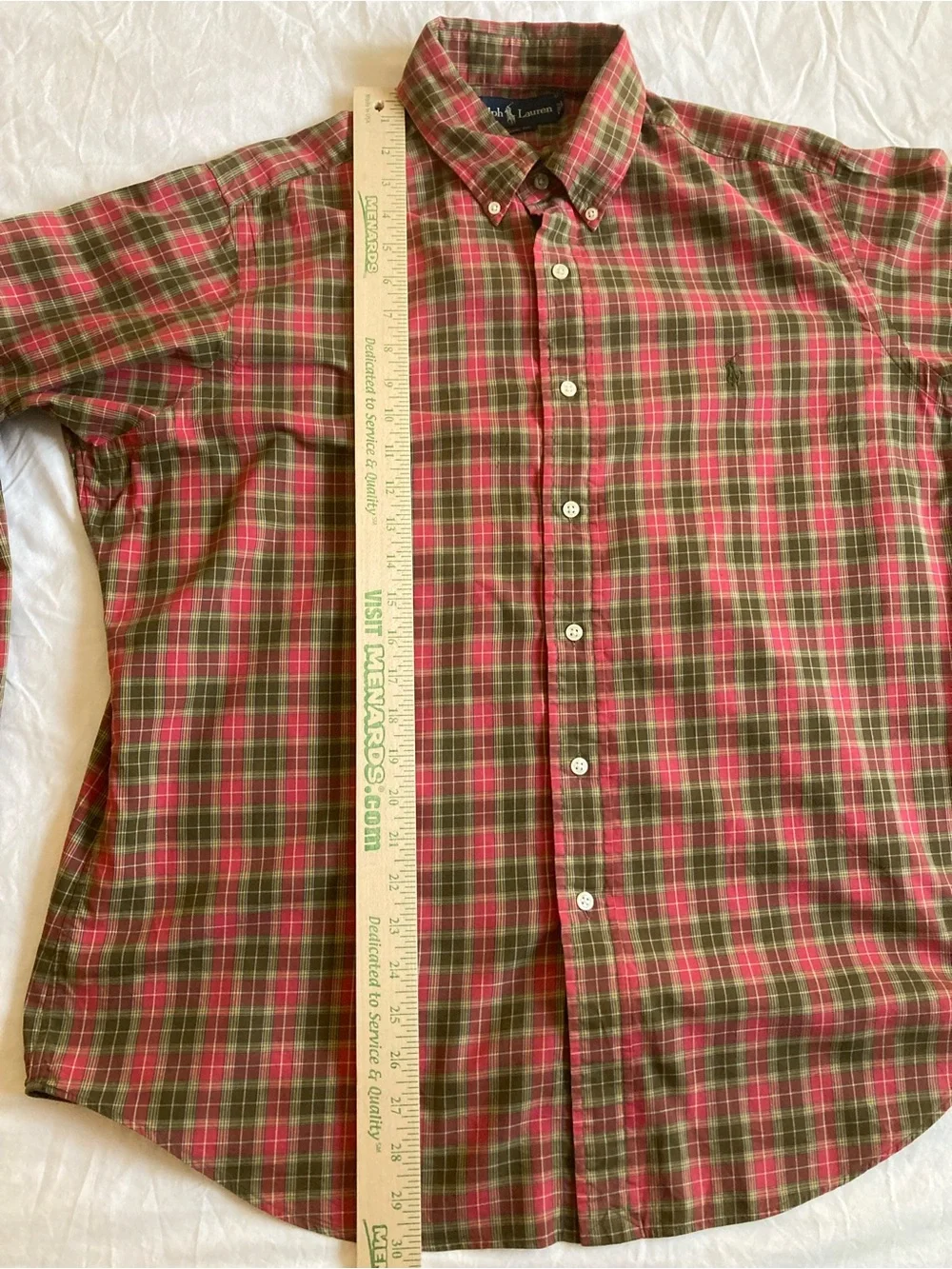 Vintage Polo Ralph Lauren Classic Fit Plaid Button Down Shirt Men's Large